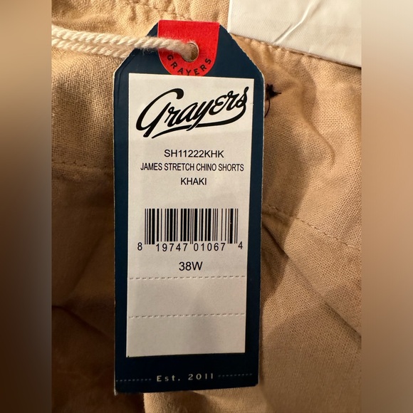 Grayers Mens PRECISION STRETCH CHINO SHORTS (8" INSEAM) - KHAKI - Picture 8 of 14